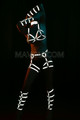 Glowing In Darkness Harness Set - Women  Reflective Full Body Wrap - Reflector Club Dance Wear