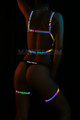 Dancer Costume - Glow in Darkness Sexy Reflective Harness - Rainbow Reflector Lingerie -  Kit