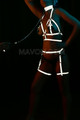 Brightness in Darkness Sexy Reflective Garter Leash Set - Choker Bustier Garter Suit -  Wear