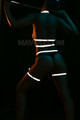 Brightness in Darkness Sexy Reflective Garter Leash Set - Choker Bustier Garter Suit -  Wear