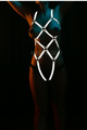 Underwear Reflective Crotchless Body Harness - White Reflector Club Dance Wear -