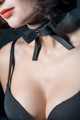 Stylish Leather Choker Neck Tie Back with Bow Accessory