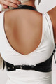 Adjustable Neck Detail Strap Leather Corset Waist Belt