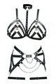 Chain Leather Fancy Harness Bra Set - Plus Size  Lingerie -  Gear - Maximal  Underwear