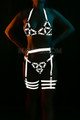 Women's Dominant Look White Reflective Harness Set - Night Club Reflector Harness