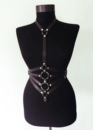 Women’s Leather Chest Harness – Custom Made Leather Design – Exquisite Intimate