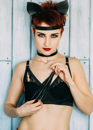 Leather Cat Ears Harness Accessory