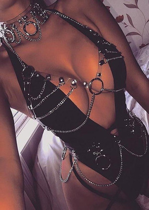 Women’s Harness Set – Sexy Zincirli and Halkalı şeffaf Harness