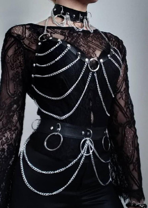 Chain Collar Bra & Belt Set