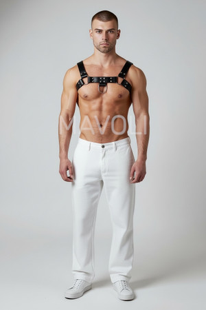 Men's Chest and Shoulders Leather Harness