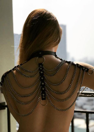Chain Detail Leather Stylish Harness