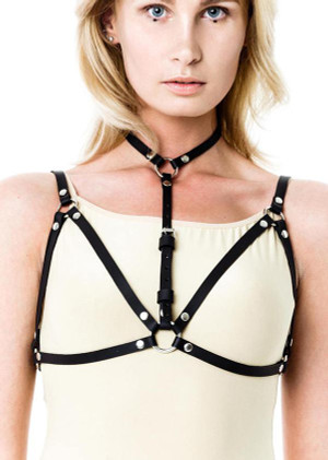 Tie Neck Chest Black Harness