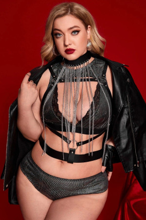 Women's Neck and Collar Harness with Chains