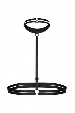 Waist Neck Double Row Choker -  Chest Accessory - Collare Connected Corset - Elastic Fantasy Harness