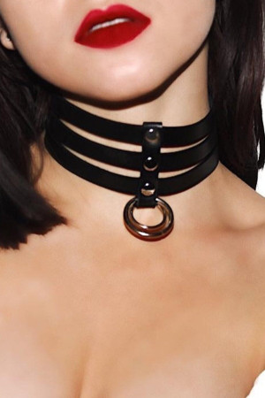 3-Line Stylish Leather Collar