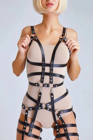 Full Body Fancy Leather Harness