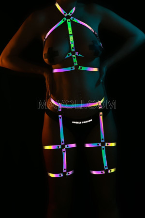 Special Product Reflective Leg Accessory and Bustier for Street Dance - Sexy Club Wear - Reflector Harness