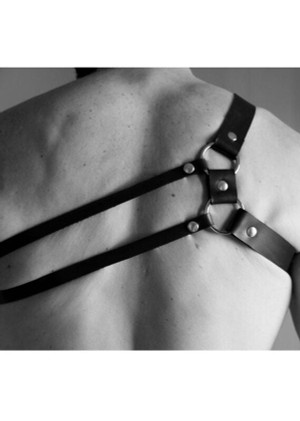 Men's Ringed Leather Harness Right Side Chect Harness