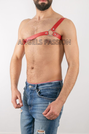 One Shoulder Sexy Leather Men's Harness