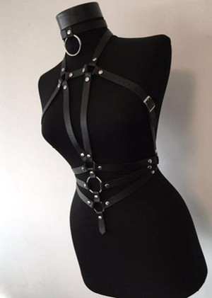 Women’s Leather Chest Harness – Custom Made Leather Design
