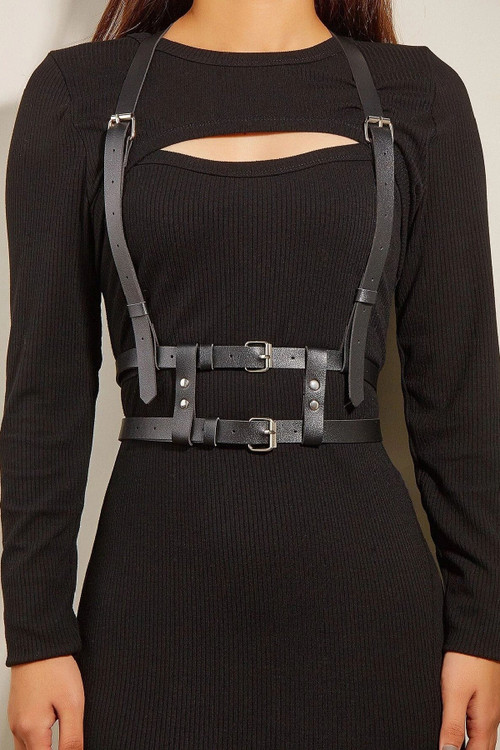 Stylish Play Overbust Leather Harness