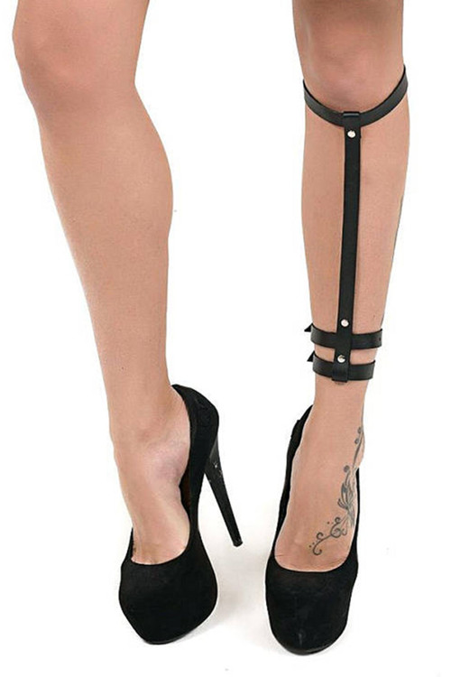 Leather Leg Harness - Ankle Tie Harness -  kit - Women Foot  Harness -  Lingerie
