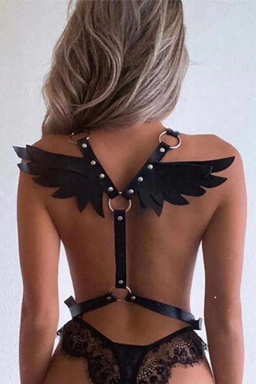 Stylish and Sexy Leather Harness with Wings