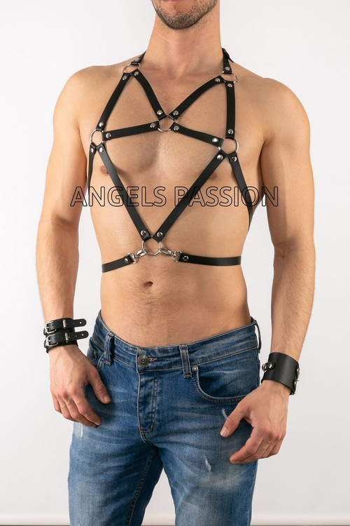 Leather Men's Chest Harness
