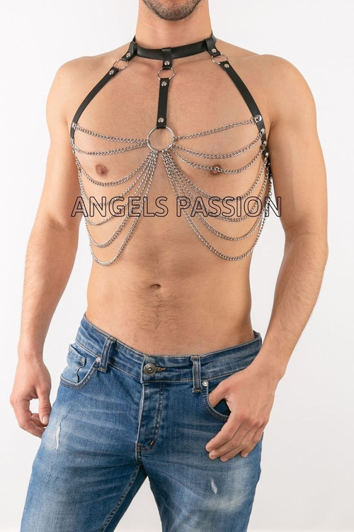 Chained Men's Chest Harness Chained Men's Fancy Wear Gay Chain Harness