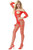 Women Babydoll Fancy Outfit Body Stockings D30010 Red