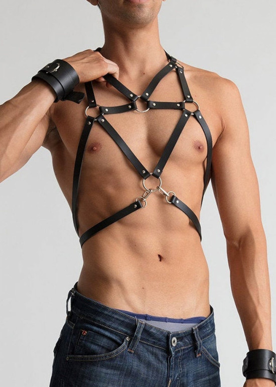 Luxury Slave Leather Harness for Submissive Bondage