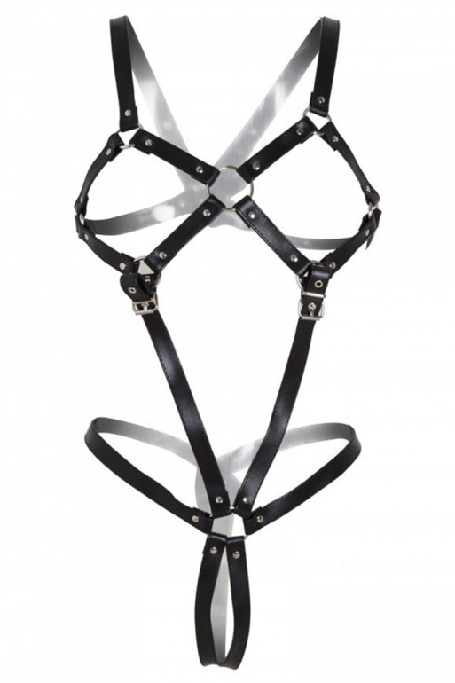 Women's Black Full Body Leather Harness