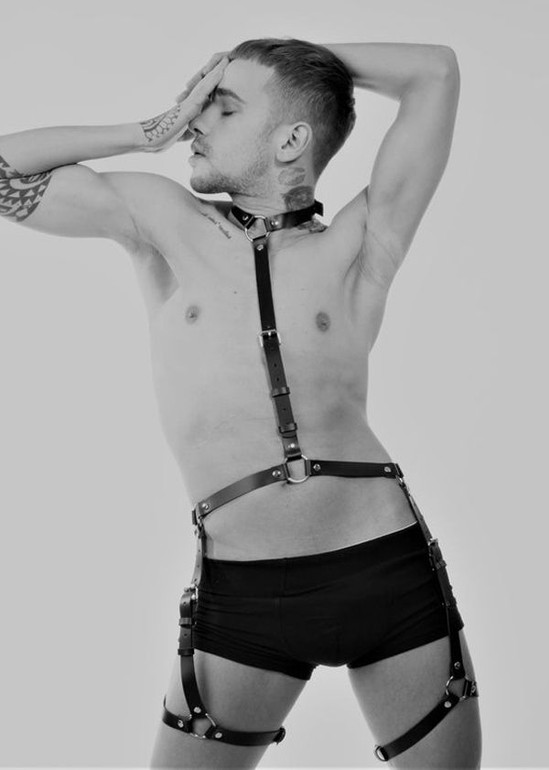 Leather Men's Suspenders Harness Fancy Wear