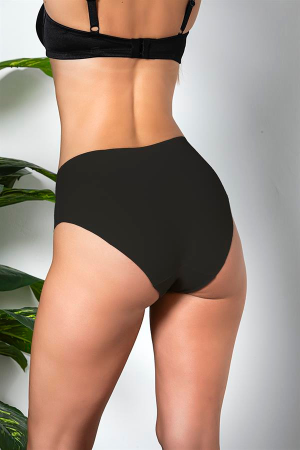 3&Apos;L√º Pack Seamless, No Trace, Laser Cut, High Waist Slip Panties BLACK (Mgp21263)