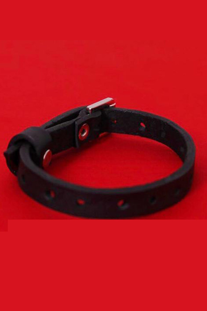 Black Leather Harness Bracelet