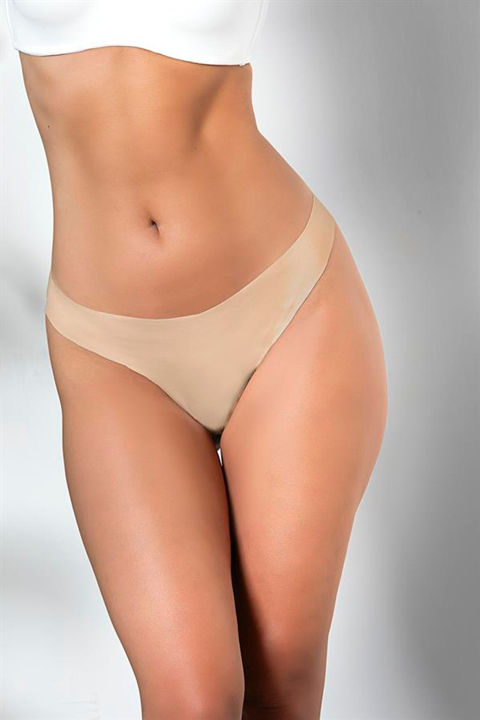 3 Pack Seamless, No Trace, Laser Cut, String Panties Cappucino (Mgp21262)