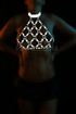 Mesh Look Sexy Bust Reflective Harness - Glowing in Darkness - Collared Reflector Bustier -  Kit