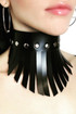 Stylish Leather Choker Leash With Tassels