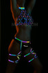 Fancy Leather Underwear Reflective Clothing - Rainbow Reflector Bust and Leg Garter Set Harness