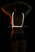 Reflective Decollete Detail Harness - Shiny Club Dance Wear - Party Chest Wrap White Reflector