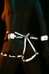 White Reflective Cuffed Harness on Butt - Reflector Manacle -  - Sexy Lingerie -  Gear