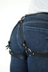 Men's Waist And Leg Leather Harness With Bow
