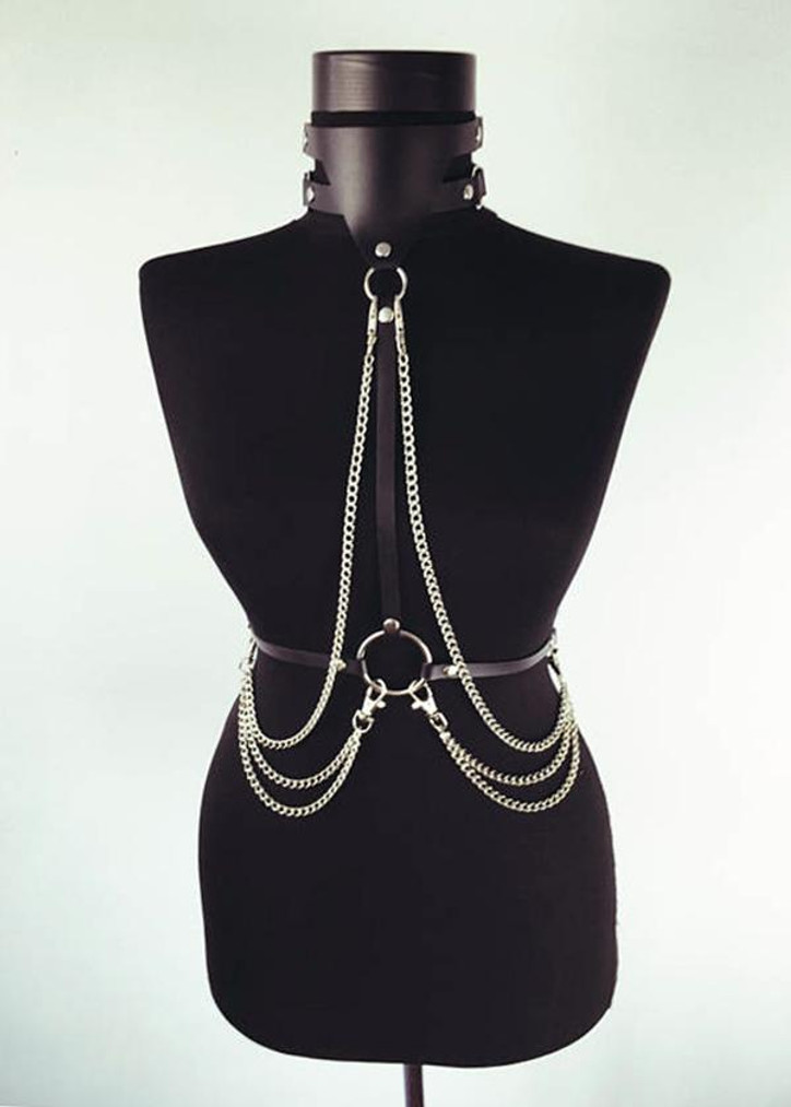 Stylish Leather Underbust Harness 