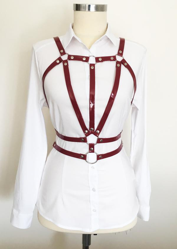 Double Layer Waist Triangle Leather Harness