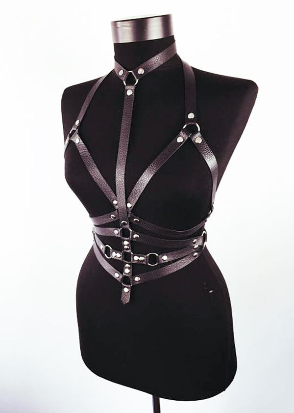 Durable Leather Harness for Submissive Bondage