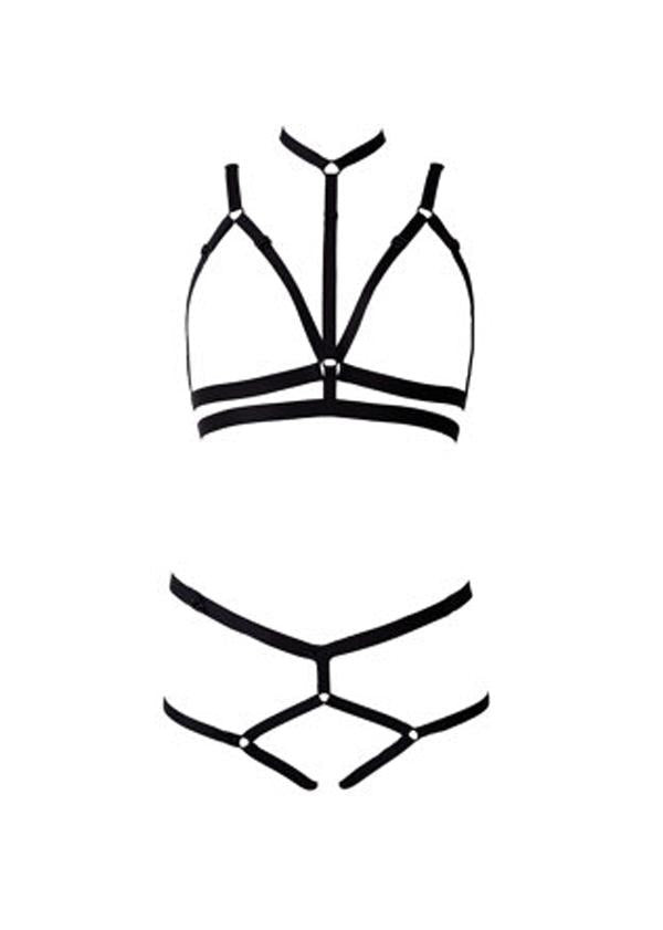 Bra & Panty String Elastic Harness Set