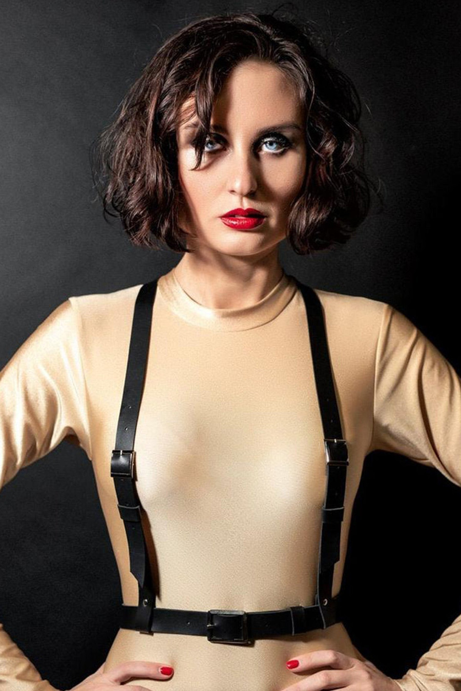 Ergonomic Erotic Leather Harness for Parties