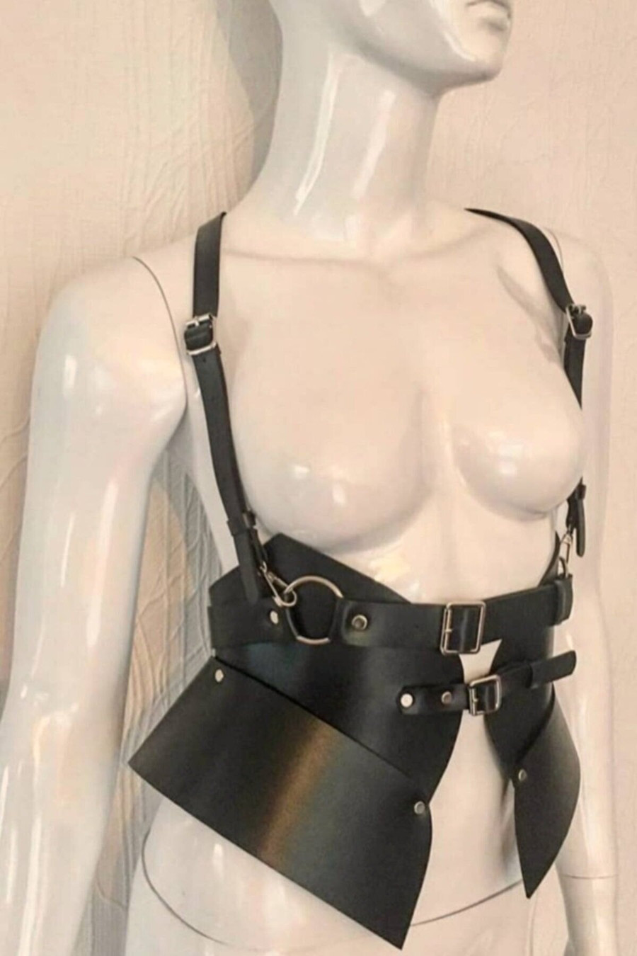 Front Tie Adjustable Stylish Women's Leather Belt with Shoulder Strap