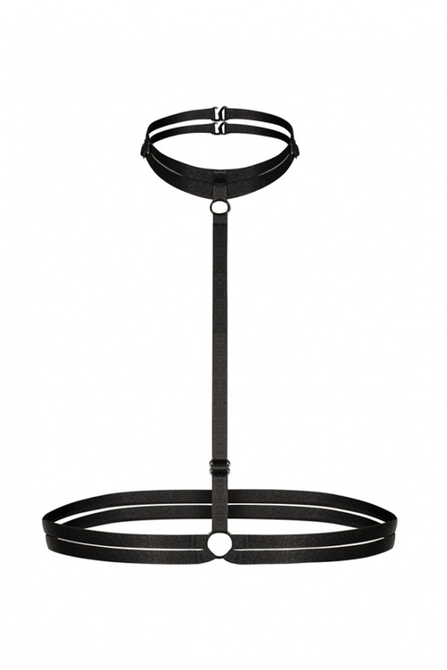 Waist Neck Double Row Choker -  Chest Accessory - Collare Connected Corset - Elastic Fantasy Harness