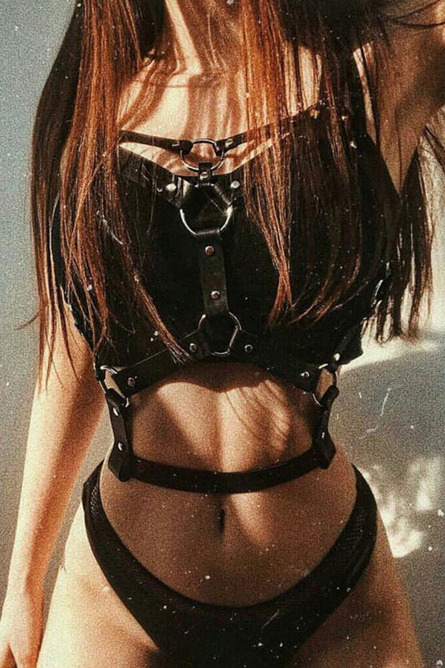 Stylish Leather Chest Bra Harness